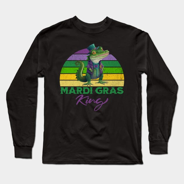 Mardi Gras King - Alligator Long Sleeve T-Shirt by Unified by Design